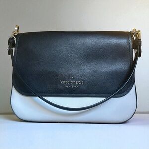 Kate Spade Shoulder Bag Adjustable Crossbody Black & White